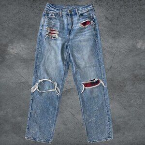 American Eagle Women's Highest Rise 90s Boyfriend Jeans Blue Size 4 Regular